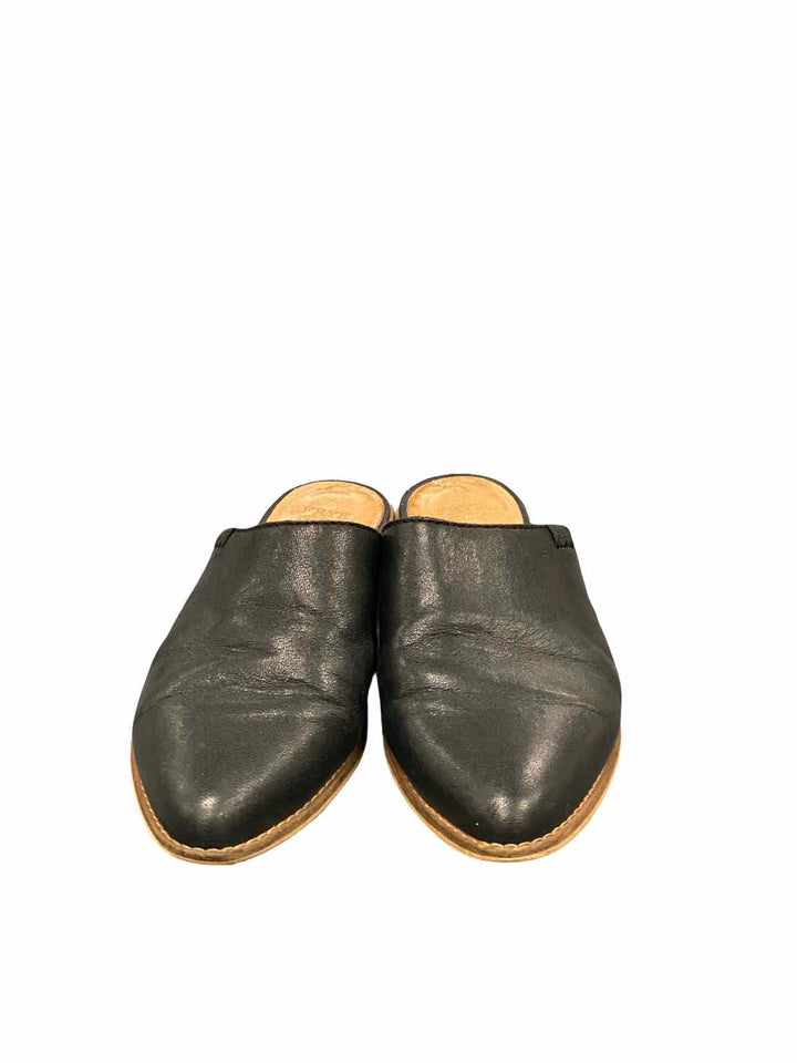 Frye and Co. Shoe Size 6.5 Black Leather Fenn Mule Flats
