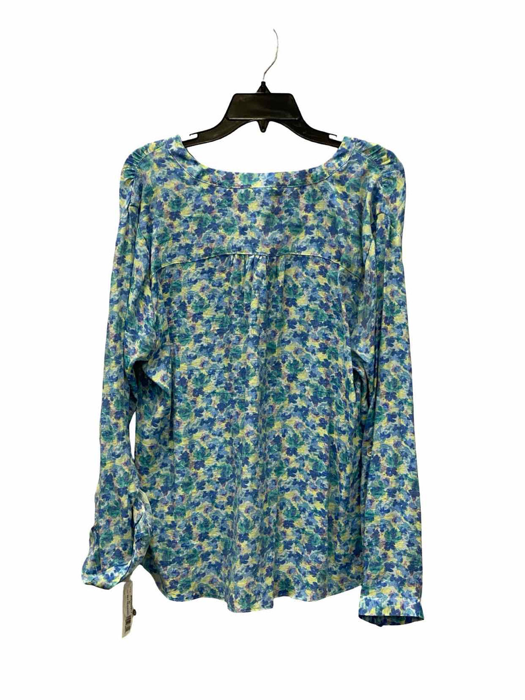 Zac & Rachel Size XL Blue Green Print Long Sleeve Shirts
