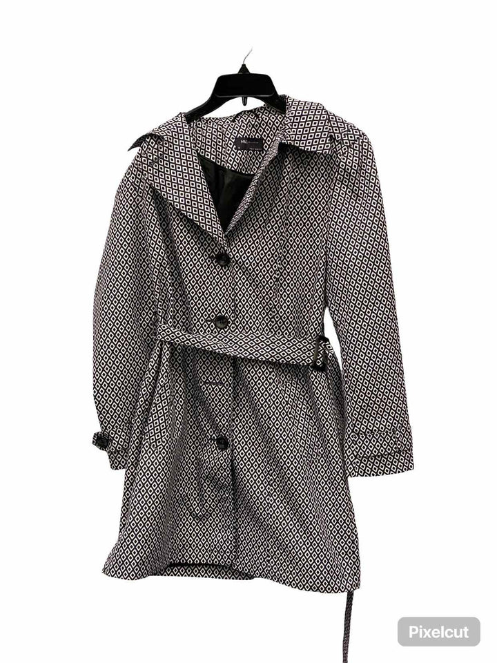 M&S Size 12 Black White Water Resistant Coat(short)
