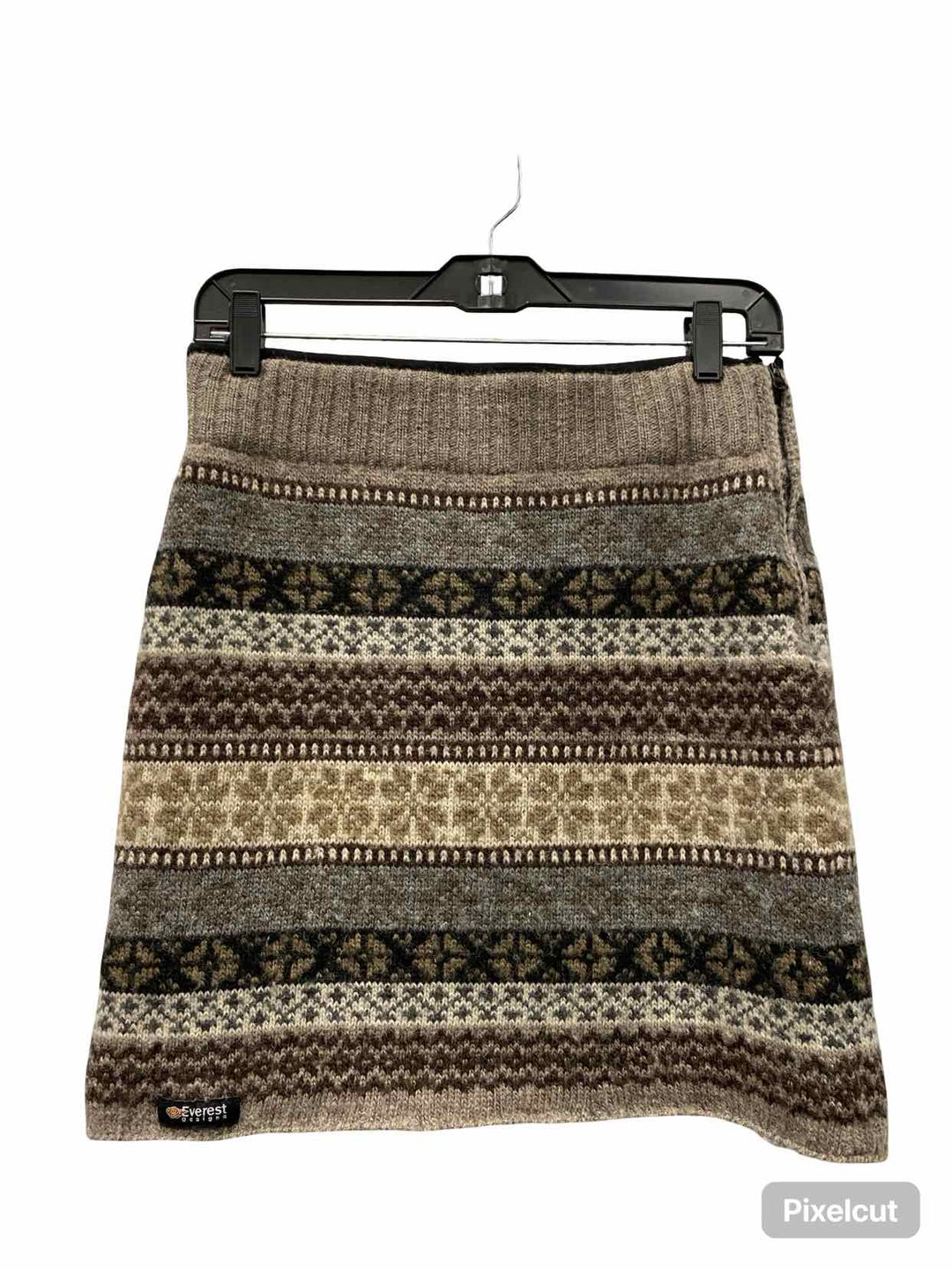 Everest Size M Brown Print 100% Wool Skirt