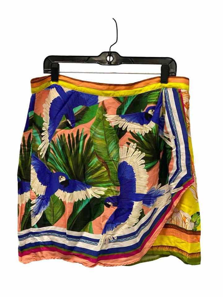 Farm Size XL Green/Blue Yellow Parrot Skirt