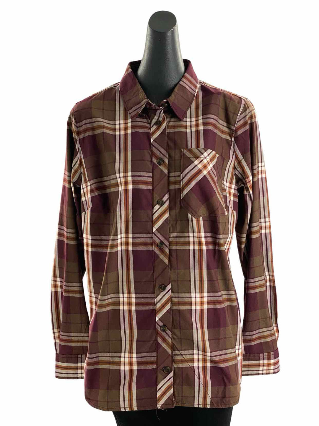 Duluth Trading Size M Purple Brown Plaid NWT Long Sleeve Shirts