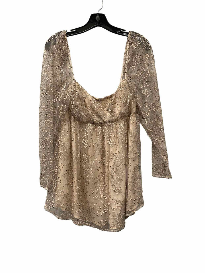 Free People Size S Pink Lace Long Sleeve Shirts