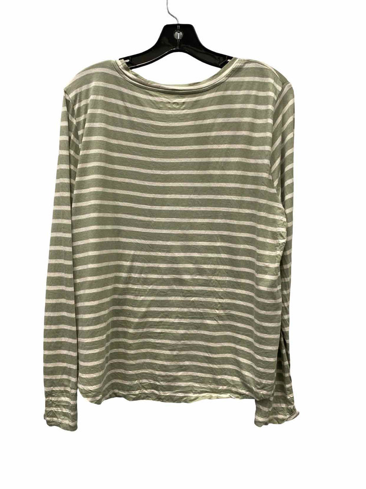 Loft Size XL Green Stripe Long Sleeve Shirts