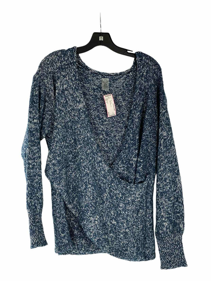 Soybu Size L Navy White Print Sweater