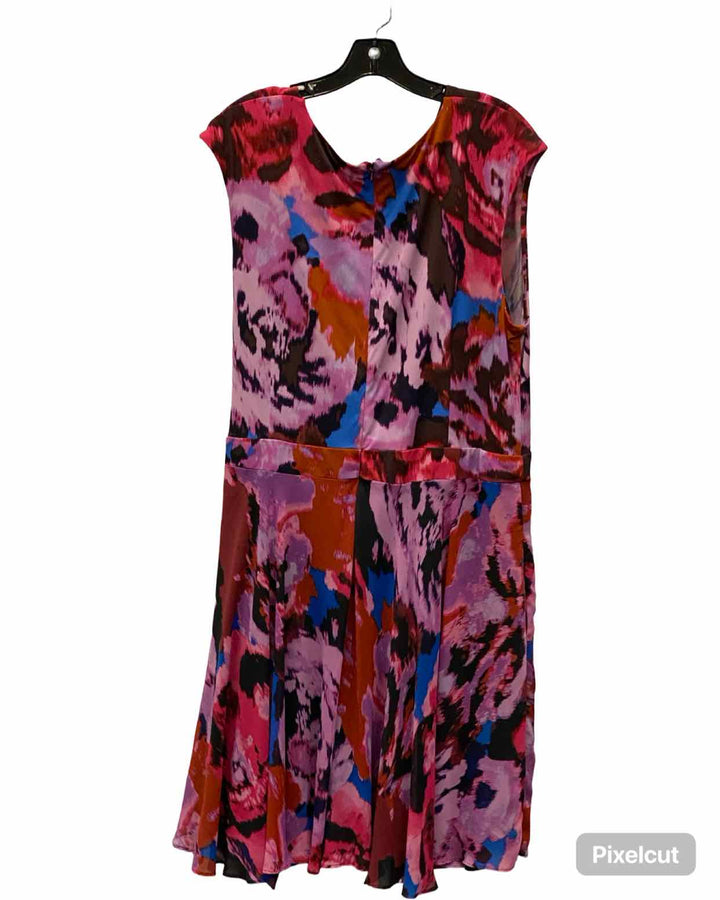 Taylor Size 18 Purple Pink & Orange Print Dress