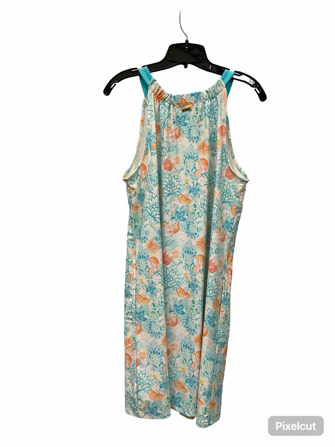 Cabana Life Size L Light Blue White Floral Dress