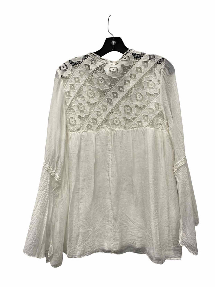 Bellambra Size M White 100% silk Long Sleeve Shirts