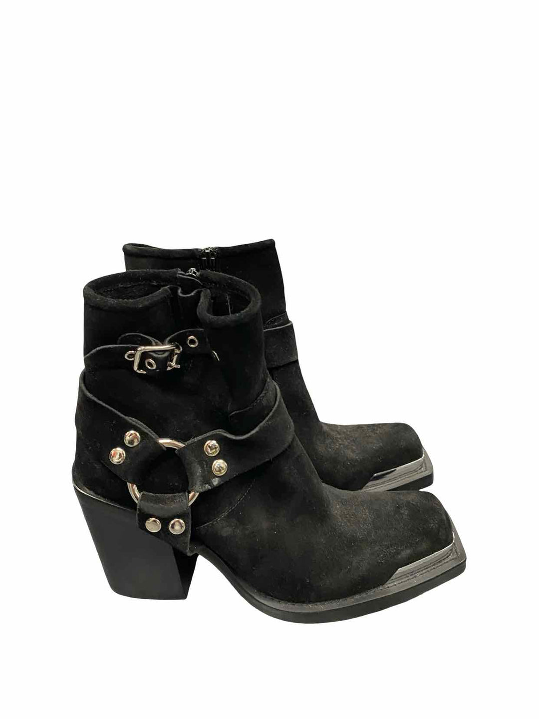 Jeffrey Campbell Shoe Size 8.5 Black Handler Moto Boots(Ankle)