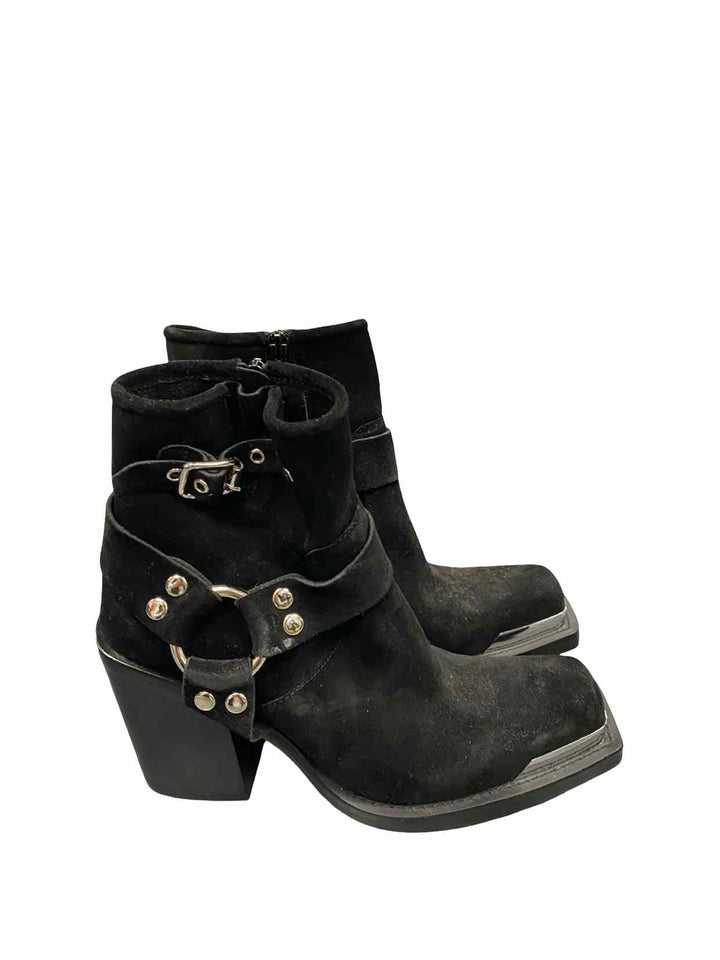 Jeffrey Campbell Shoe Size 8.5 Black Handler Moto Boots(Ankle)