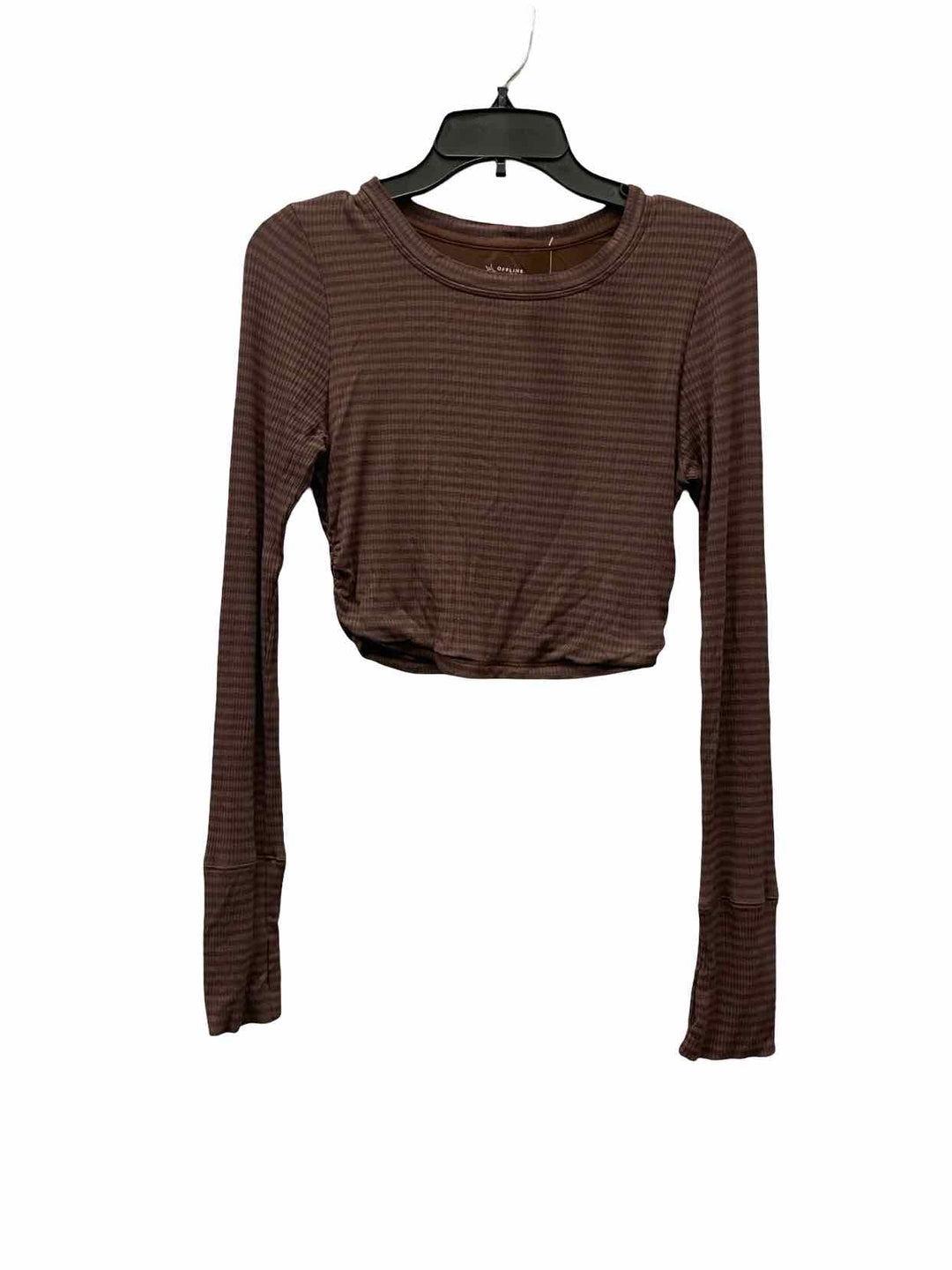 Aerie Size S Brown Stripe Long Sleeve Shirts