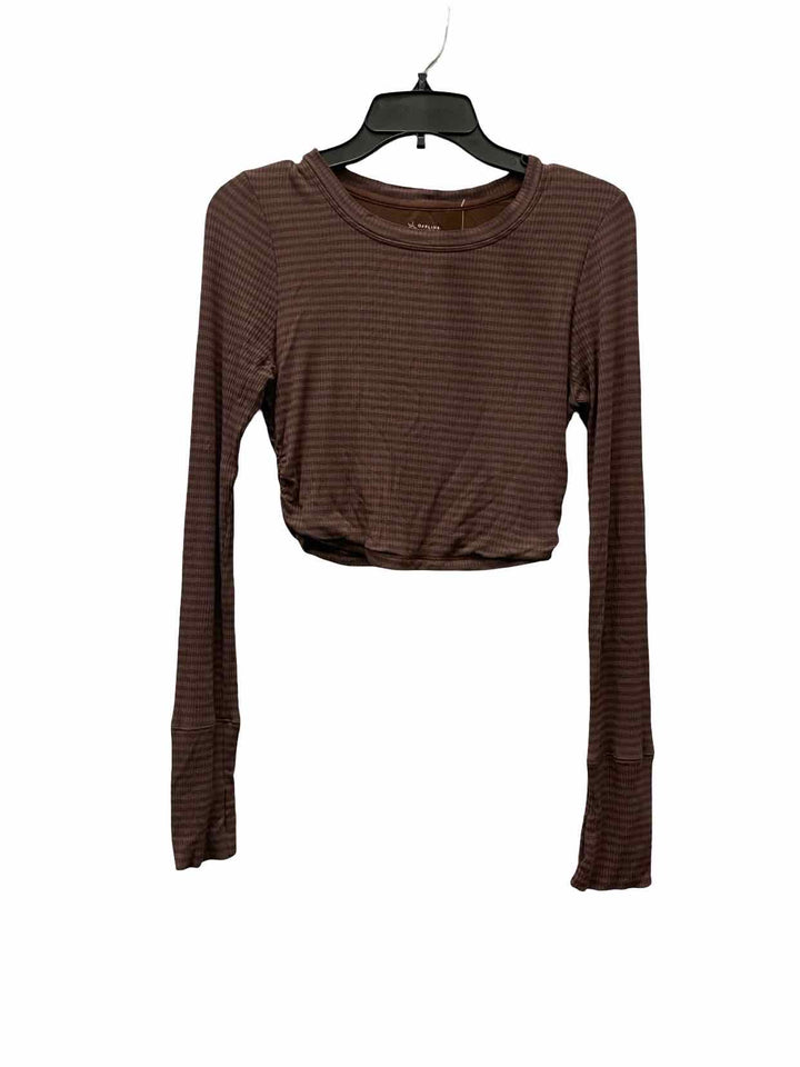 Aerie Size S Brown Stripe Long Sleeve Shirts