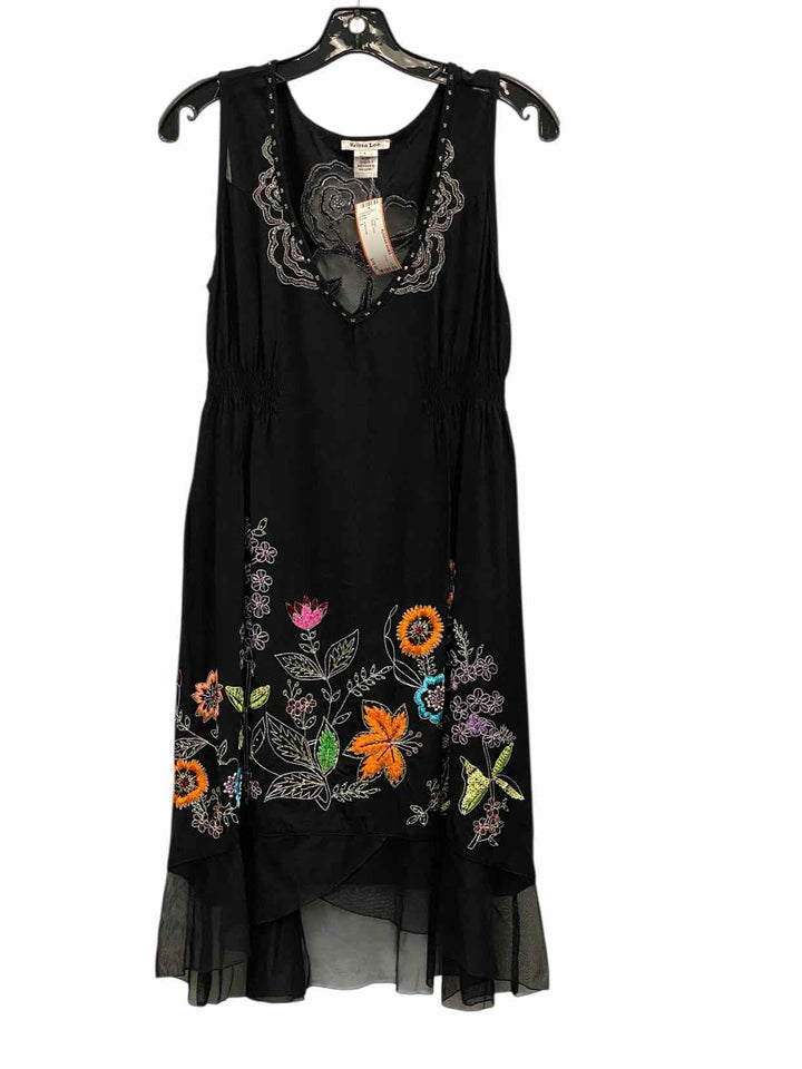 Krista Lee Size L Black Print Dress