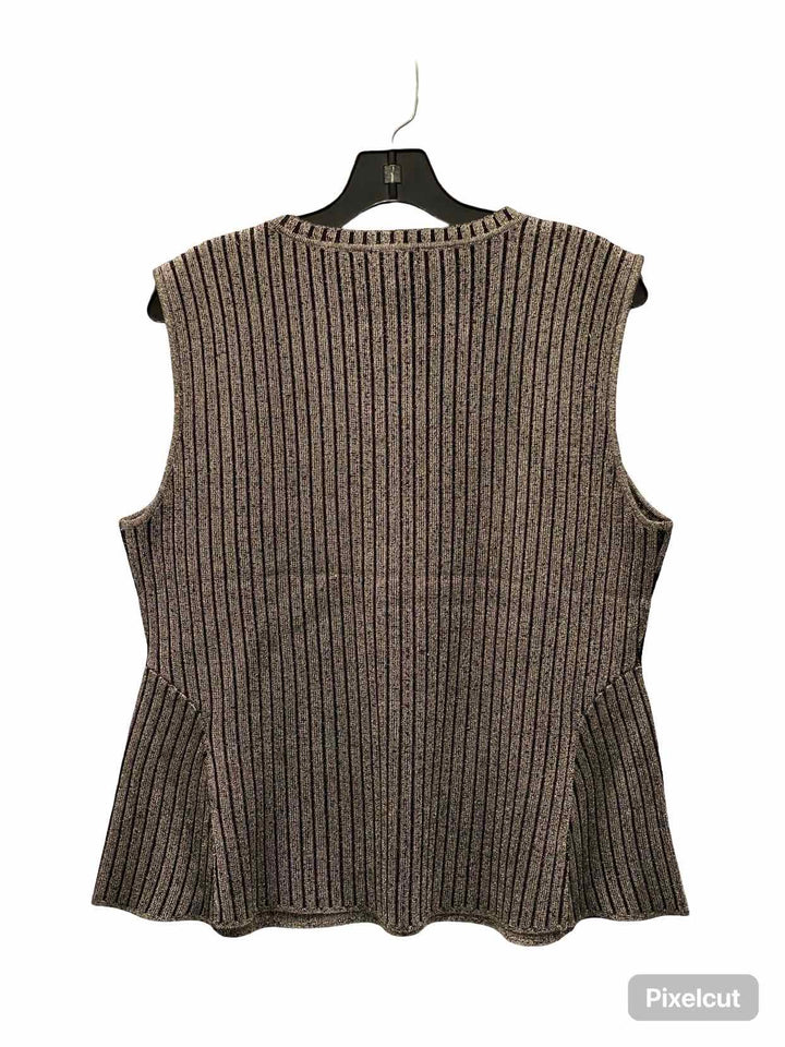 Halogen Size 1X Silver Black Tank Top