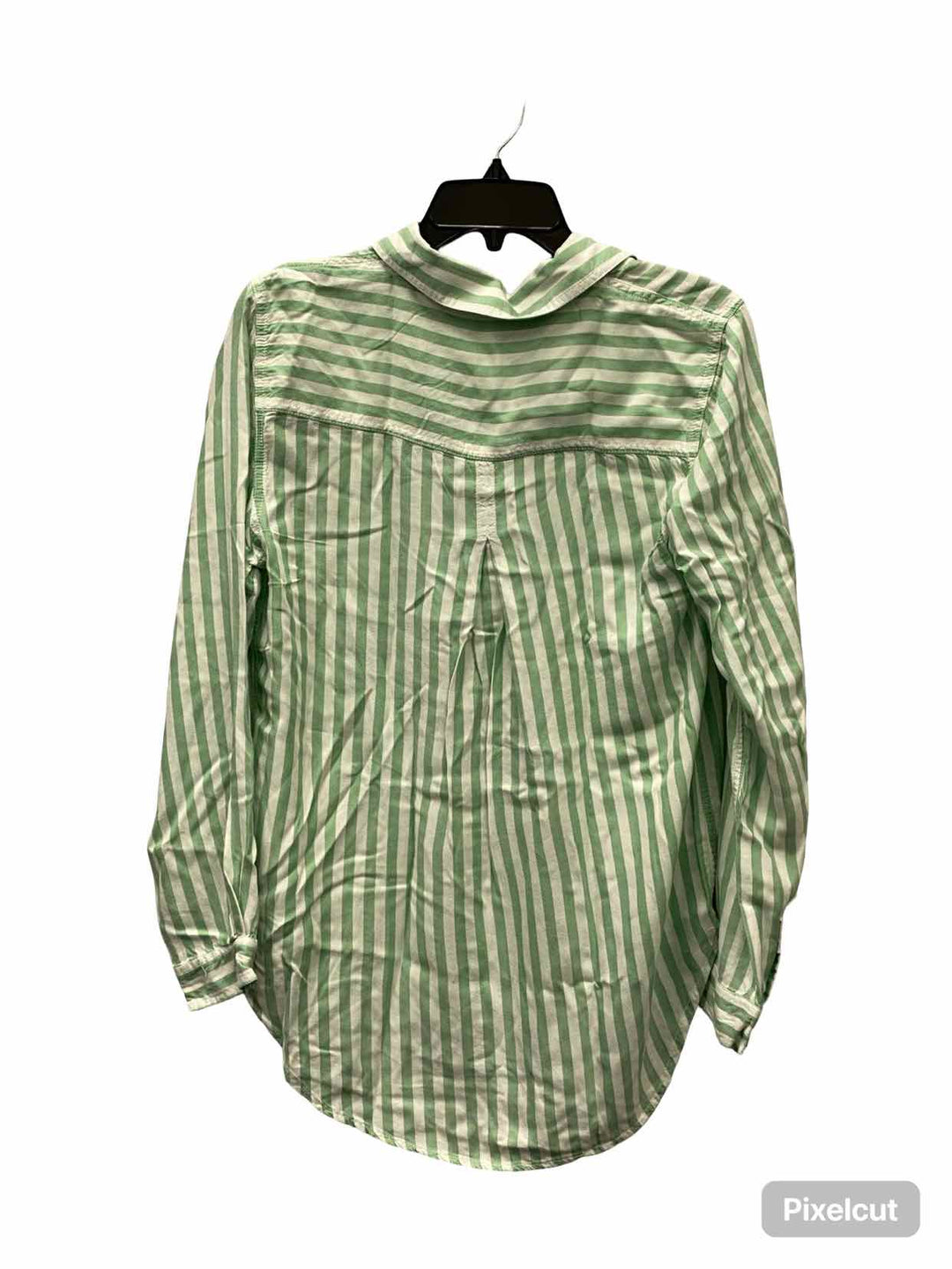 beachlunchlounge Size M Green White Striped Long Sleeve Shirts