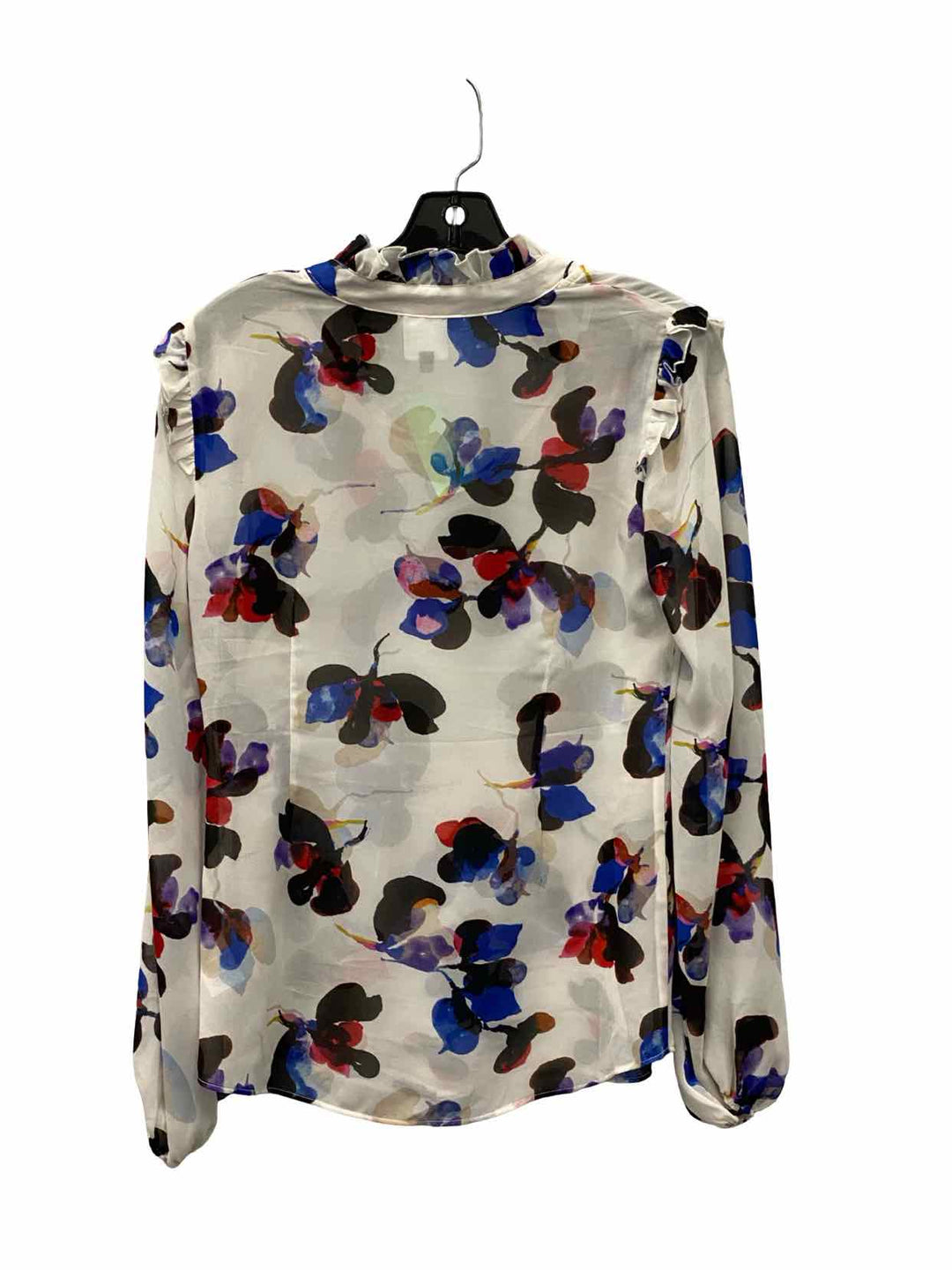 Cabi Size XS White Blue Floral Long Sleeve Shirts