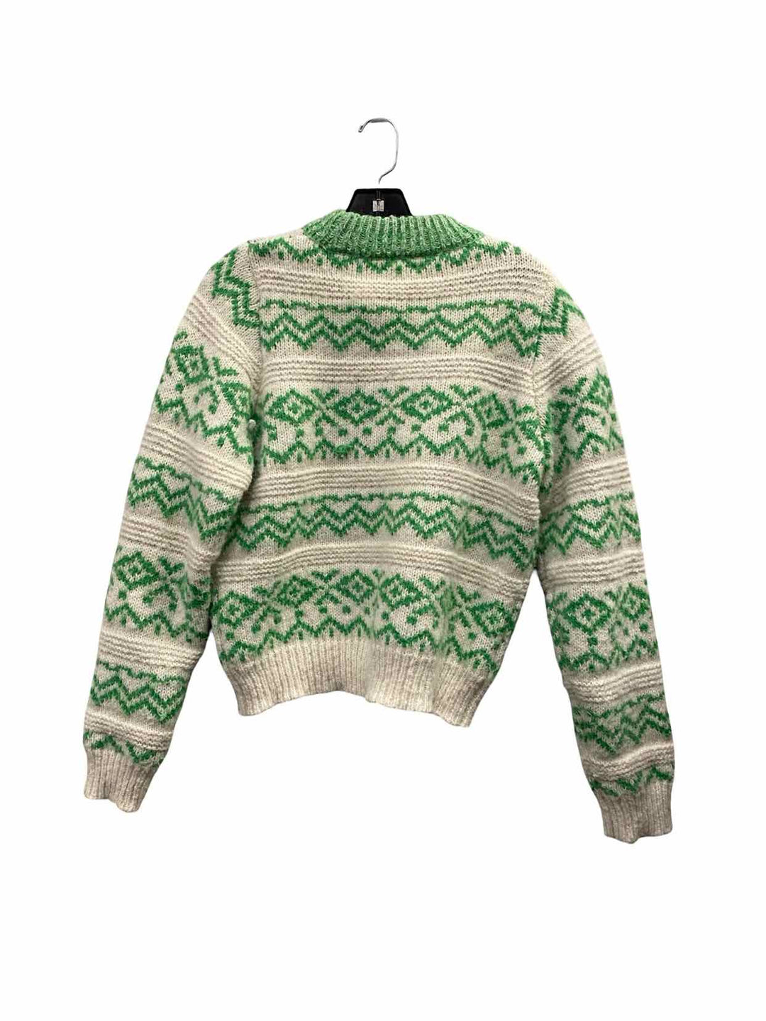 TOPSHOP Size 4-6 White Green Sweater
