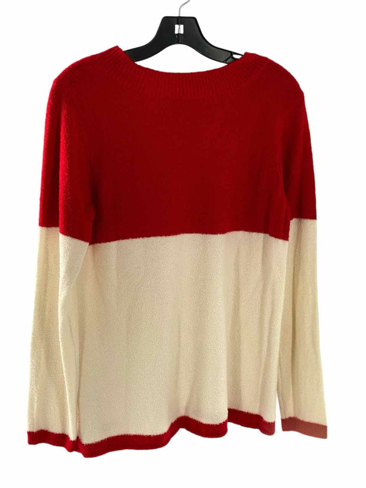 Peace Love World Size S Red White Sweater