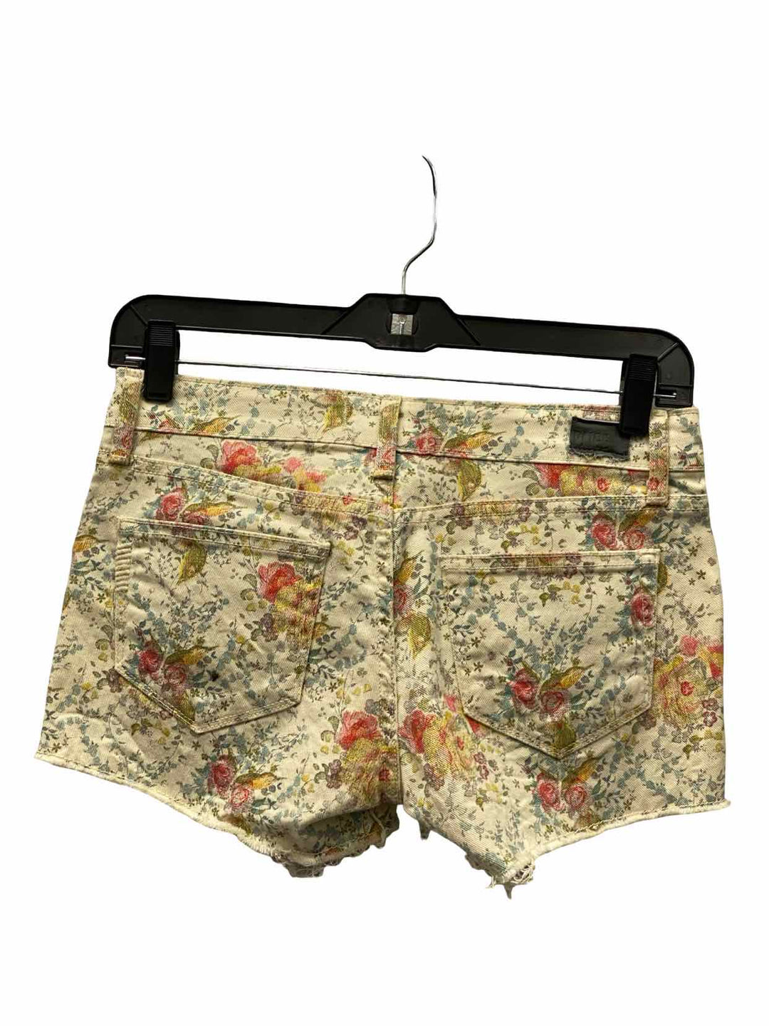 Paige Size 24 Cream Floral Denim Shorts