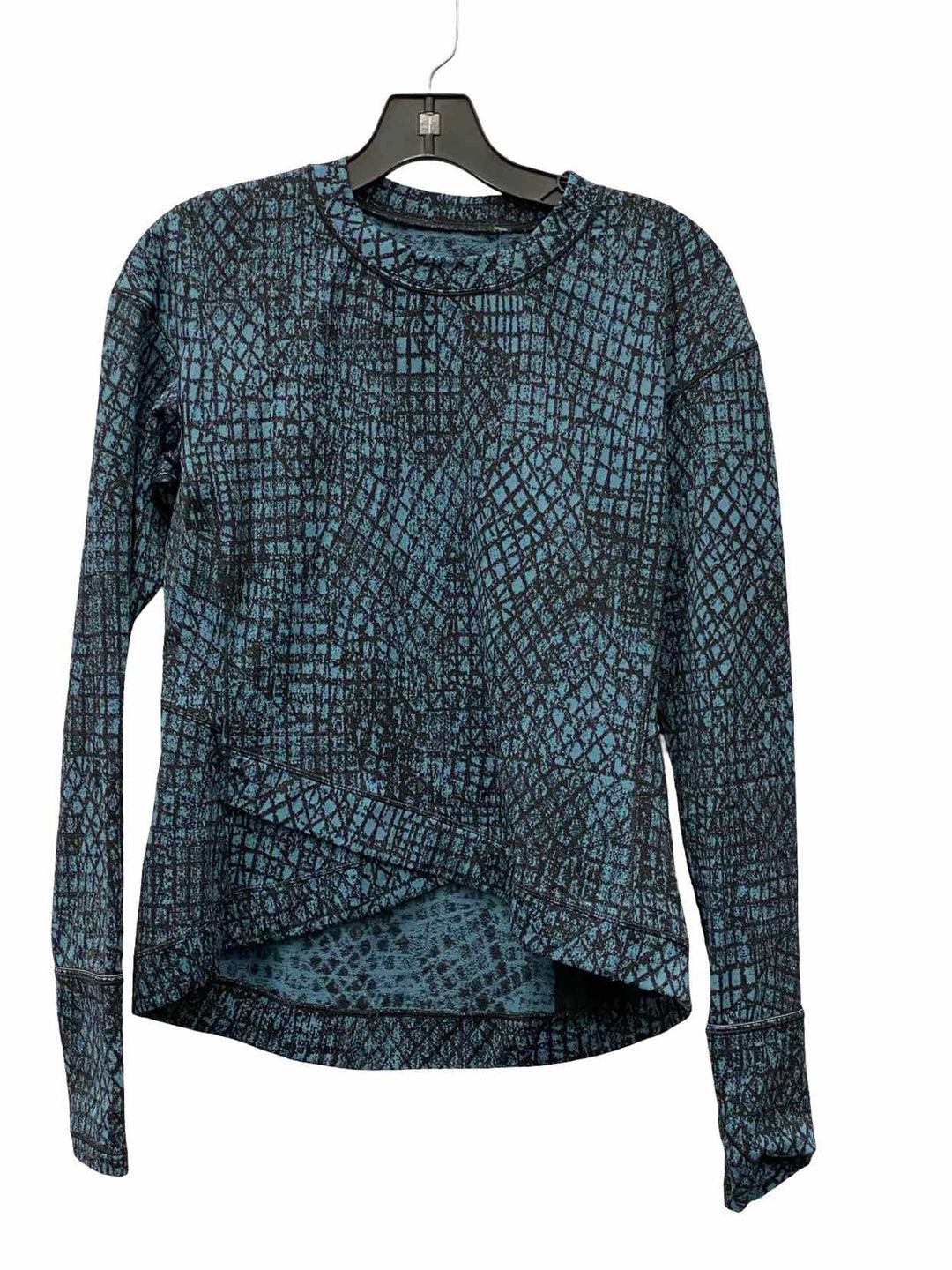 Lululemon Size L Blue Black Athletic Long Sleeve