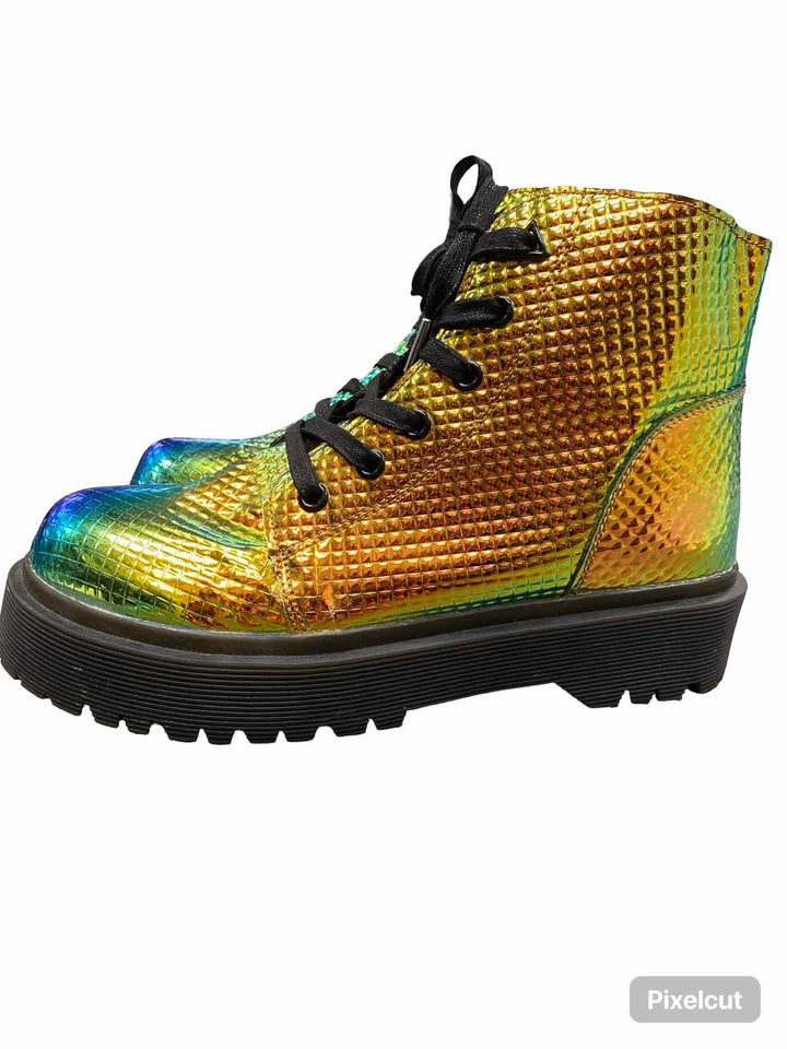 YRU Shoe Size 10 Holographic Combat Boots(Ankle)