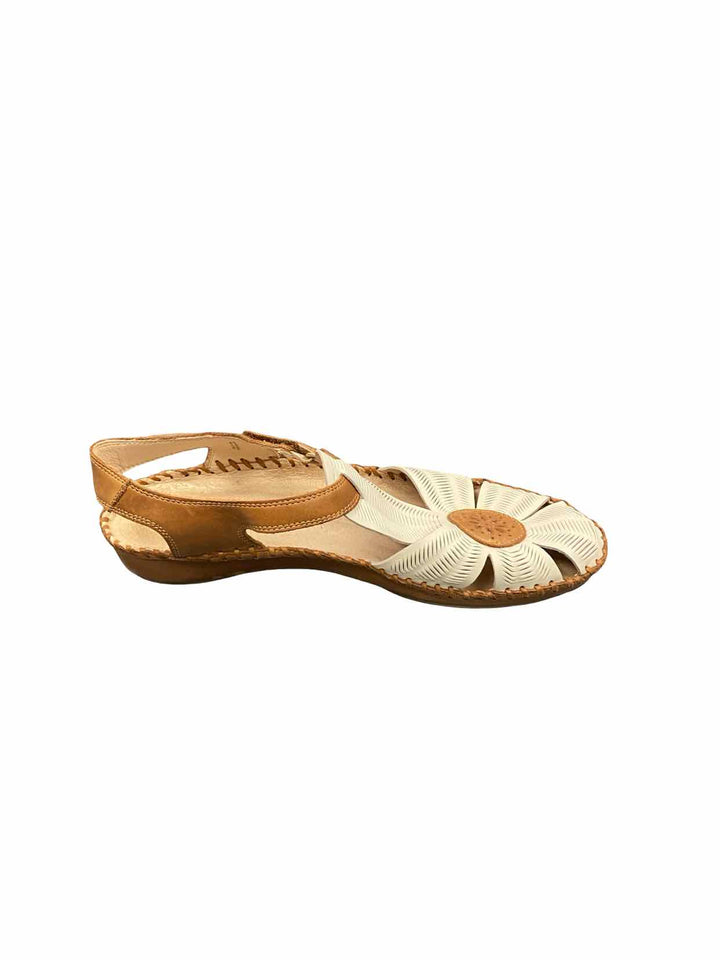 Pikolinos Shoe Size 41 Brown Cream Leather P. Vallarta Sandals