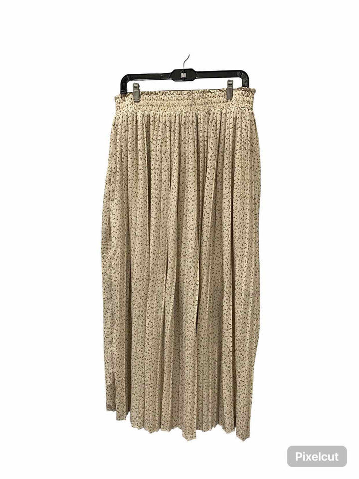Laurel Grey Size L Beige Green Floral Skirt