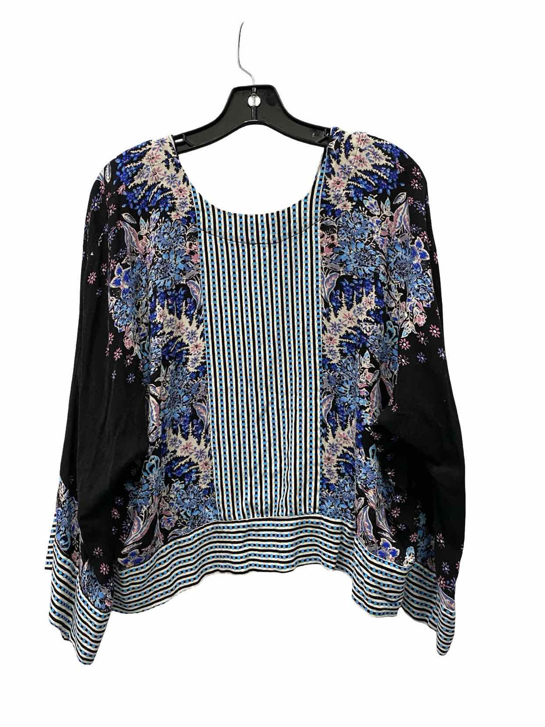 Free People Size M Blue Floral Long Sleeve Shirts