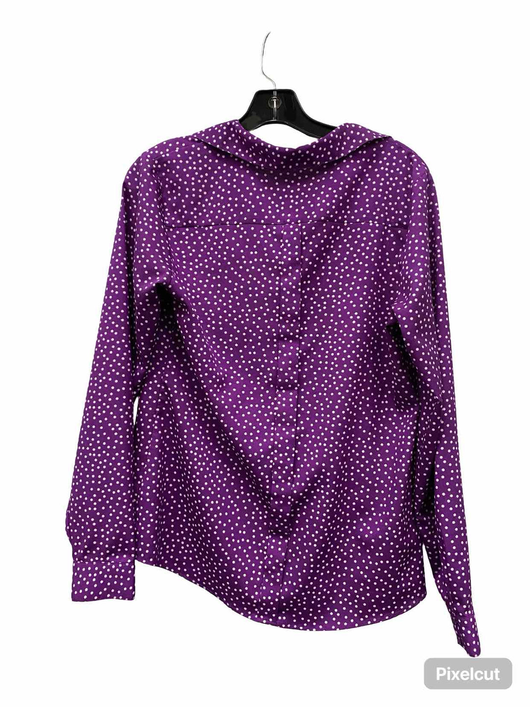 The Limited Size S Purple White Polka Dot Long Sleeve Shirts