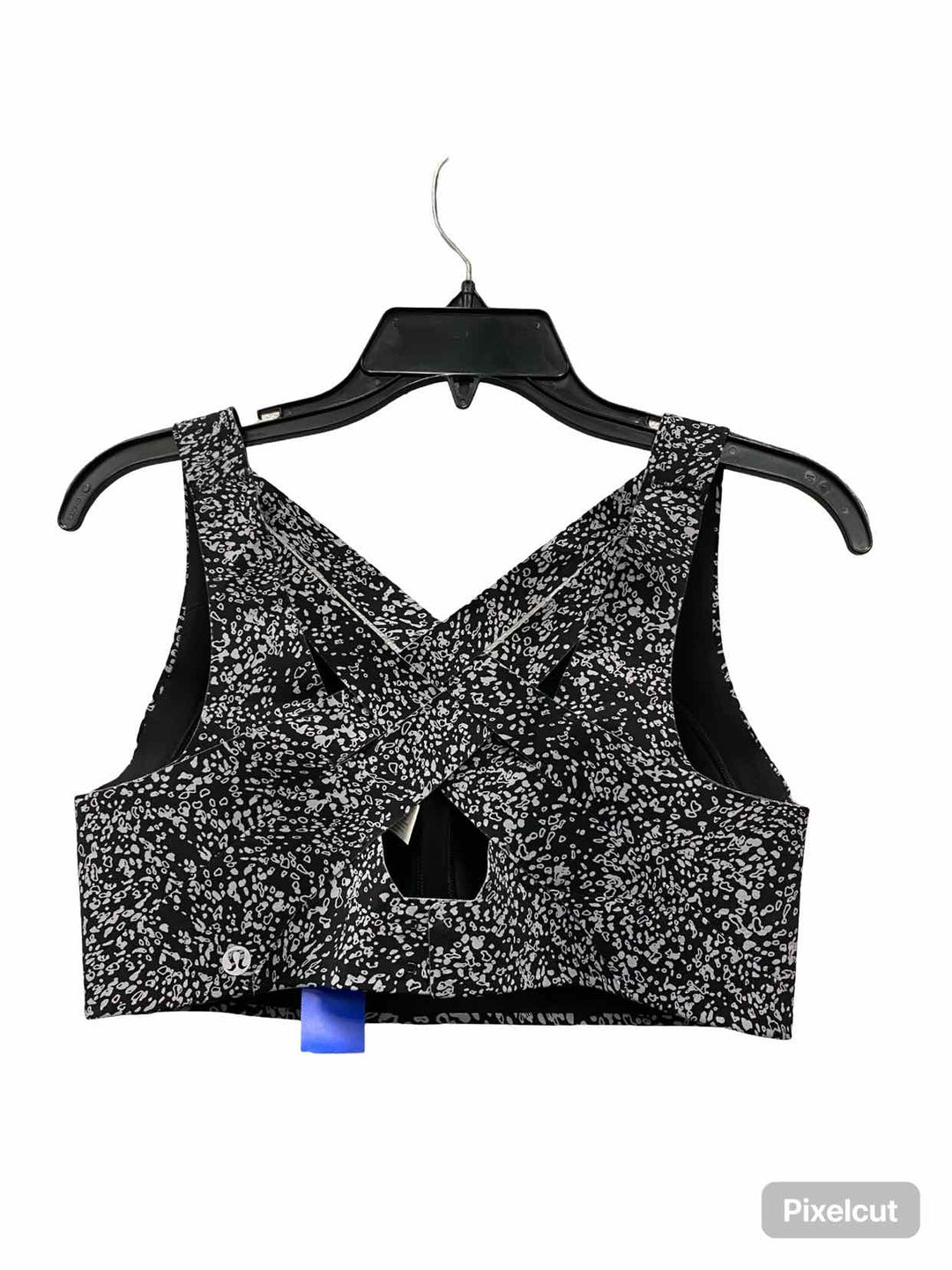 Lululemon Size 36C Black Gray Print Athletic Bra