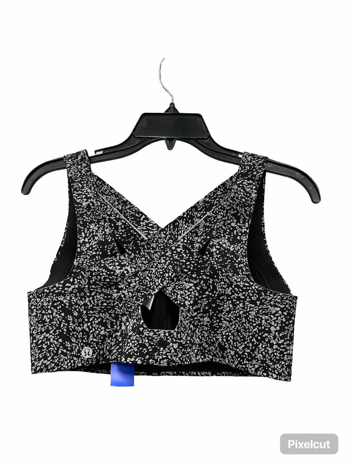 Lululemon Size 36C Black Gray Print Athletic Bra