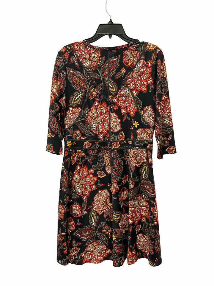 Title Nine Size M Black Orange Floral Dress