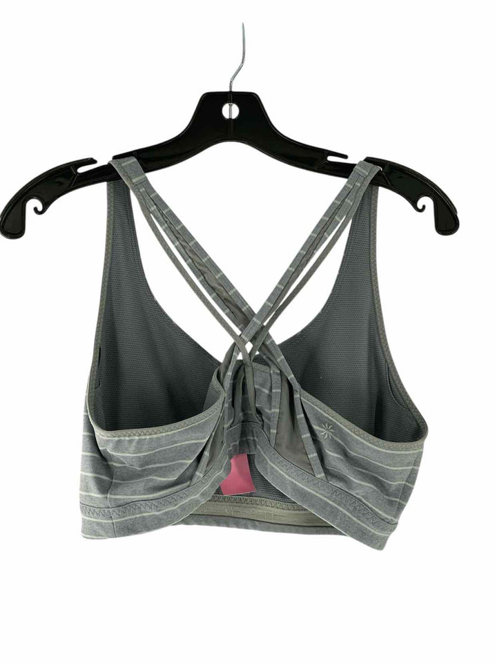 Athleta Size L Gray Stripe Athletic Bra