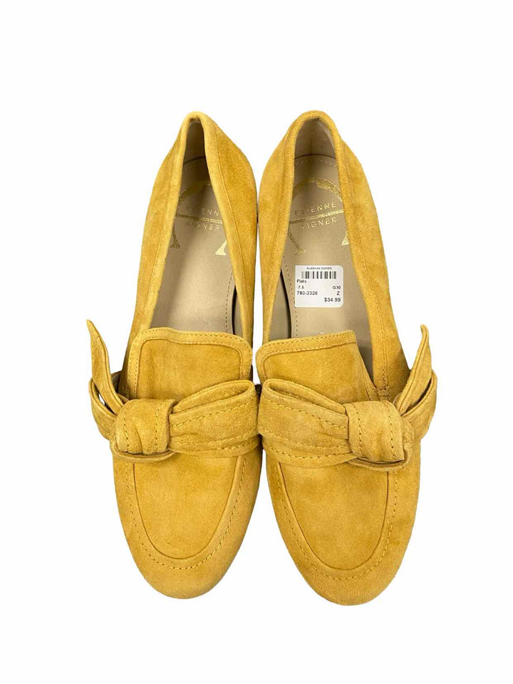 Etienne Aigner Shoe Size 7.5 Mustard Yellow Suede Chiara Flats