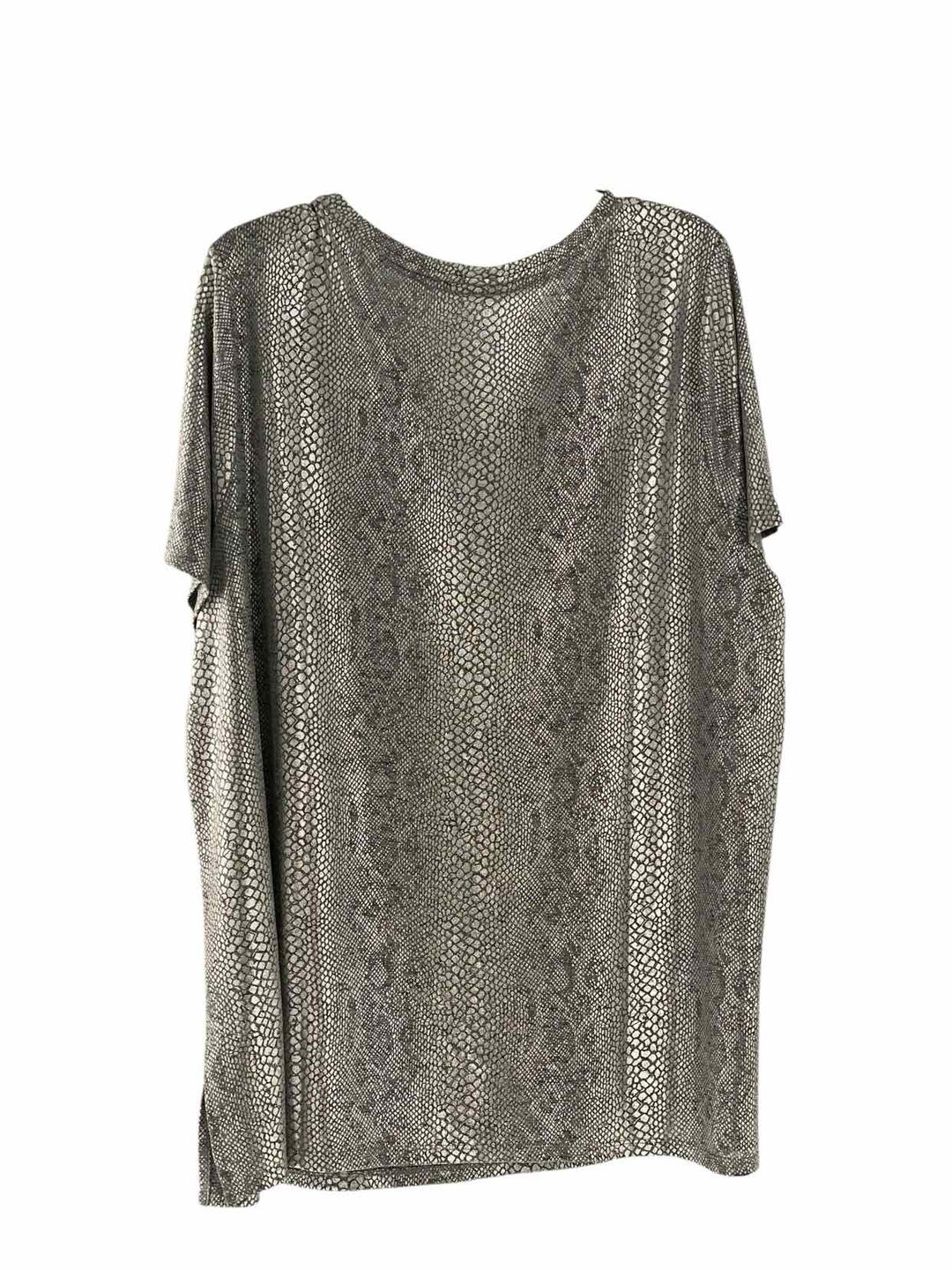 Belle Size 2X Grey Shiny Short Sleeve Shirts