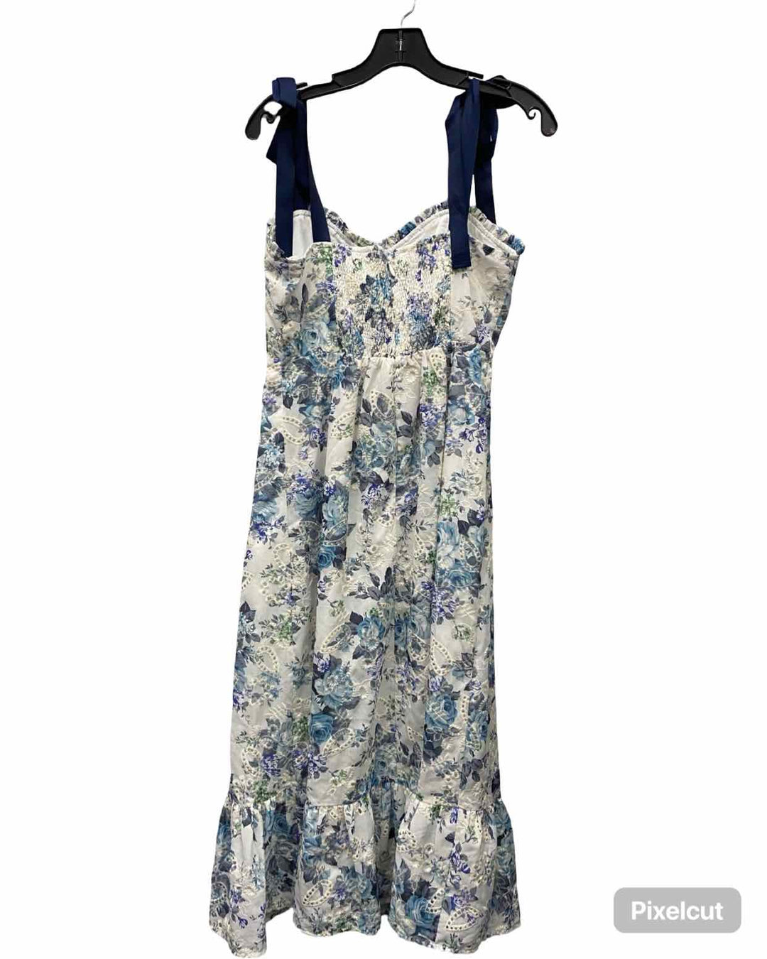Sugar Lips Size M White Blue Floral Dress