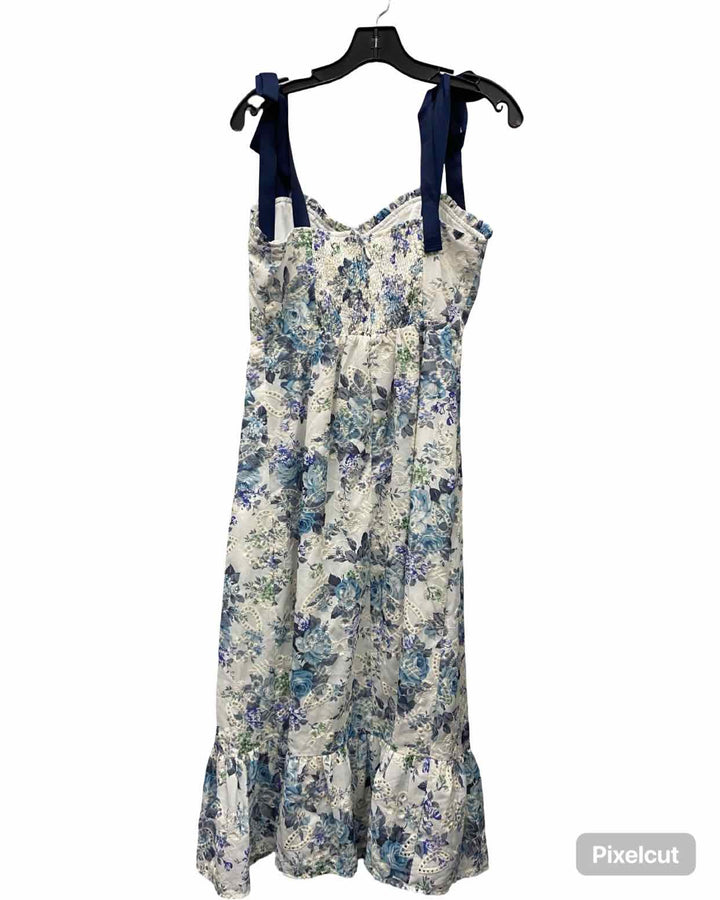 Sugar Lips Size M White Blue Floral Dress