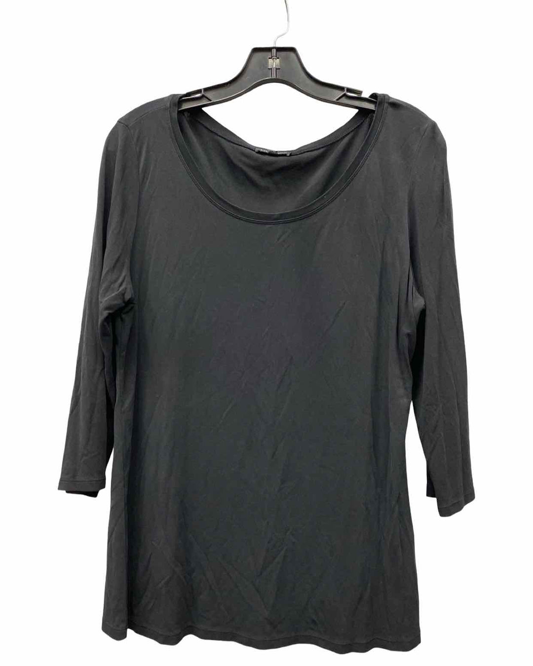 Eileen Fisher Size L Black 100% silk Long Sleeve Shirts