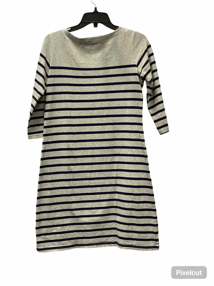 LL Bean Size XS Grey navy Striped Dress