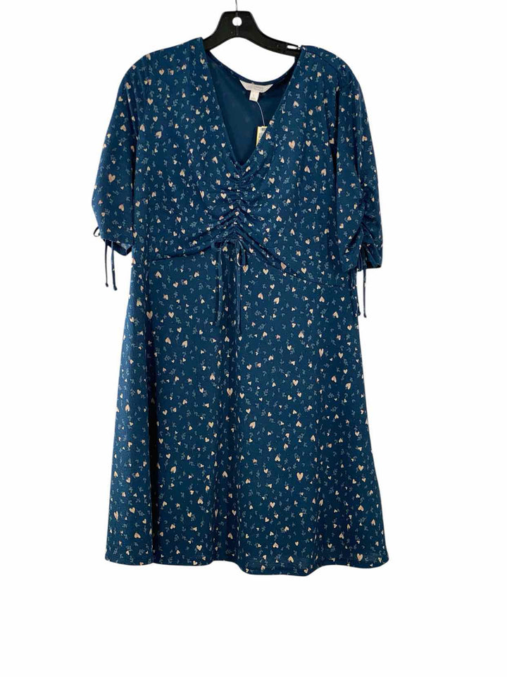 Lauren Conrad Size Large Blue Green Hearts Dress