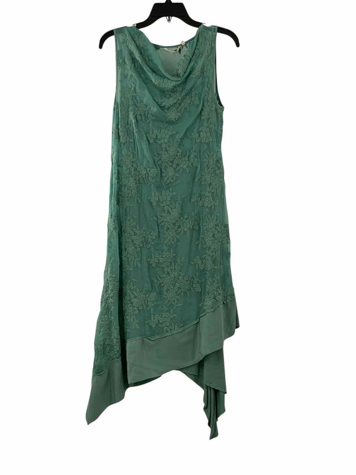 Soft Surroundings Size L Turquoise Floral Dress