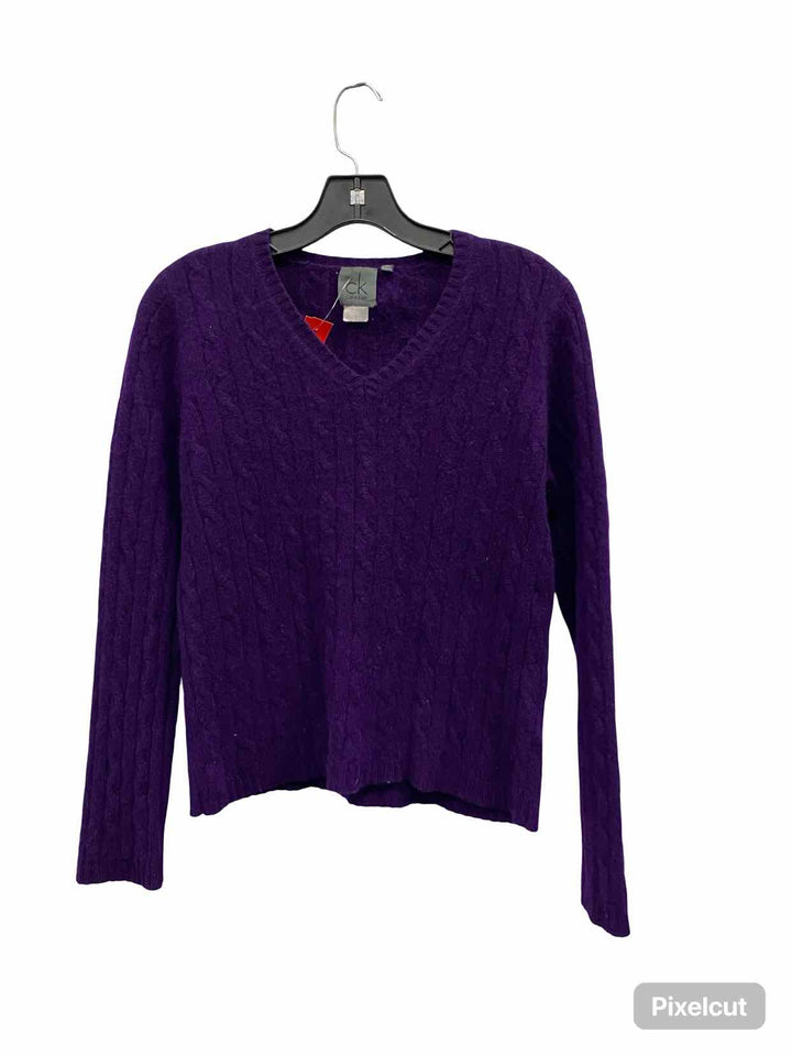Calvin Klein Size L Purple 100% cashmere Sweater