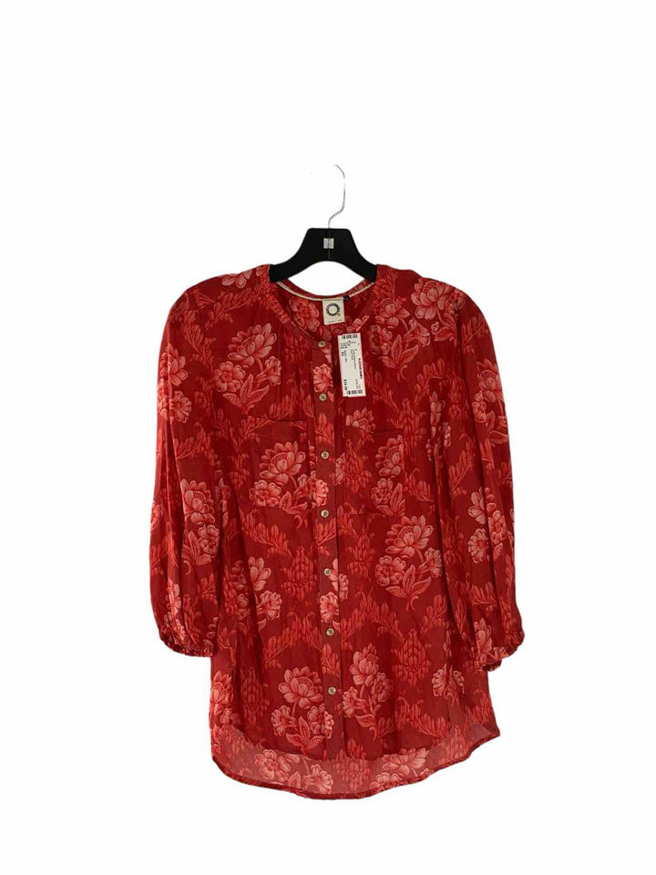 Akemi + Kin Size XS Red Floral Long Sleeve Shirts