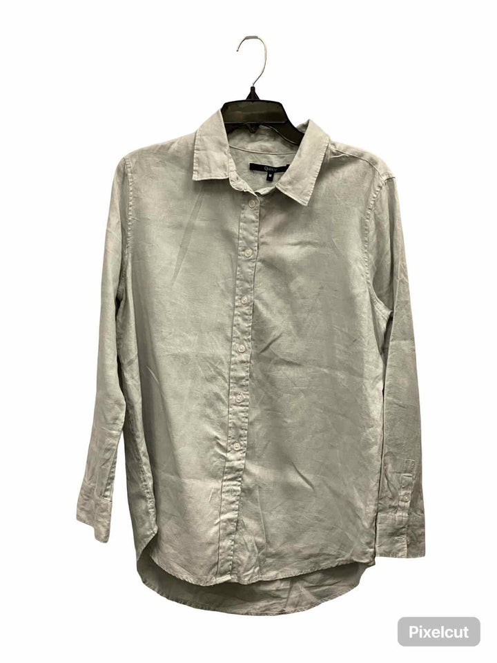 Quince Size M Grey Linen Long Sleeve Shirts