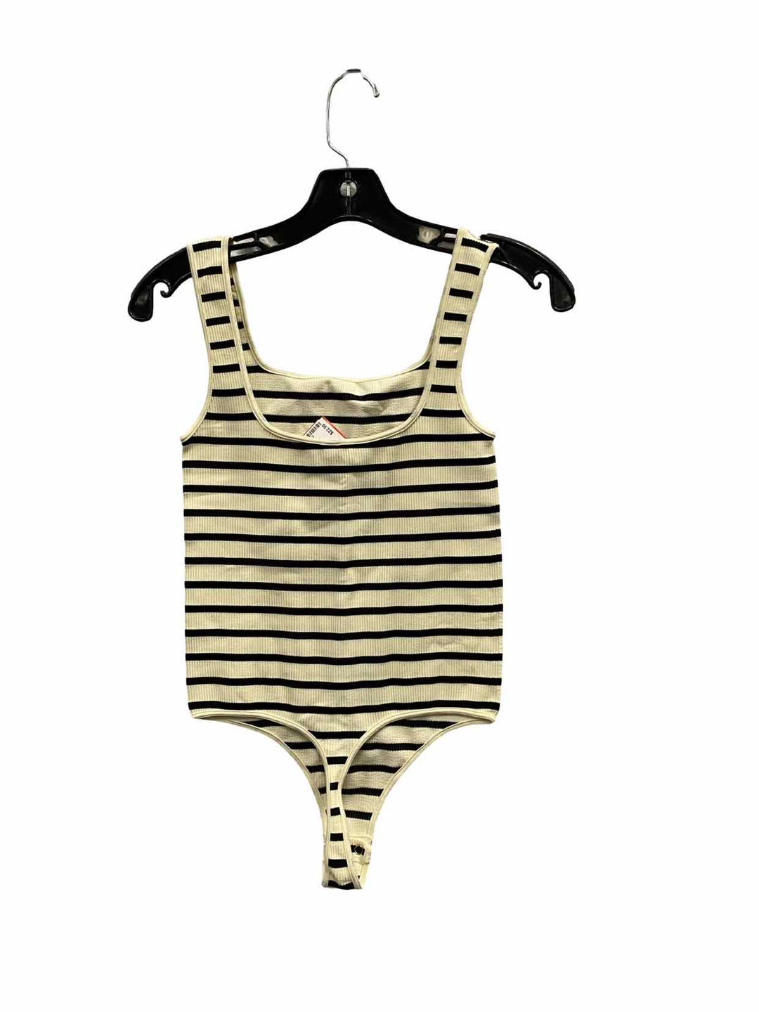 By Together Size M/L Cream Black Striped Tank Top