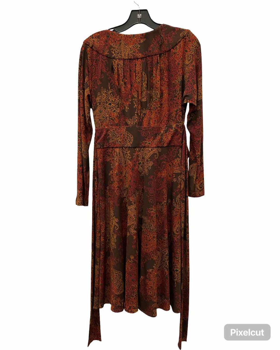 Coldwater Creek Size 8 Brown Red & Orange Print Dress