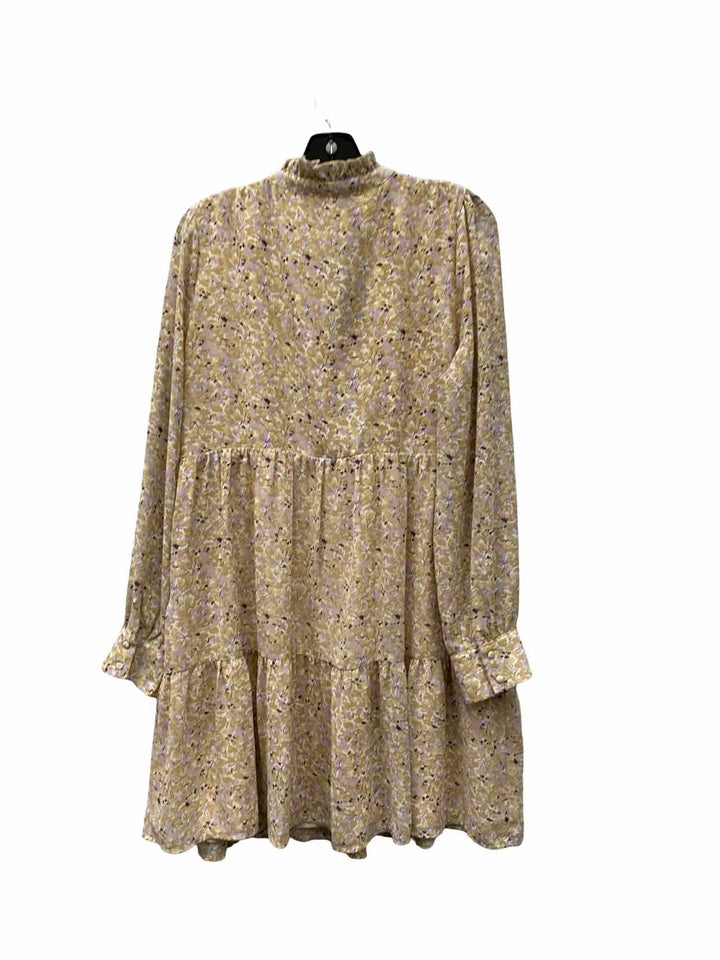 Karlie Size L Beige Floral Dress