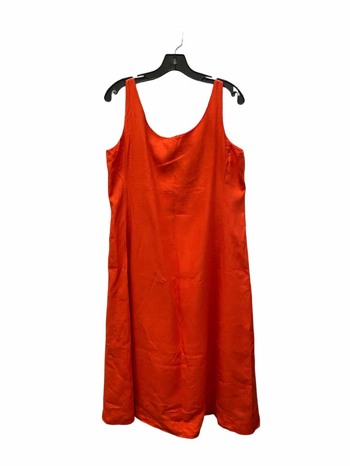 Eileen Fisher Size M Orange 100% Irish Linen Dress