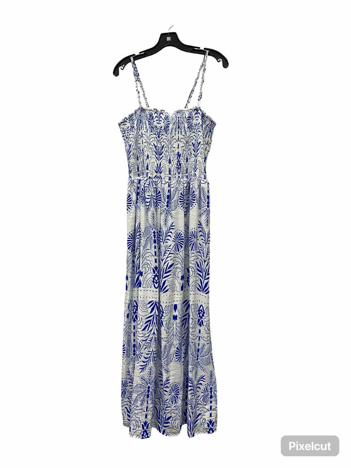 Z supply Size L White Blue Floral Dress