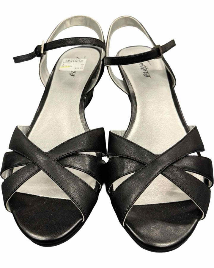 Trotters Shoe Size 8 Black Strappy Wedge Sandals